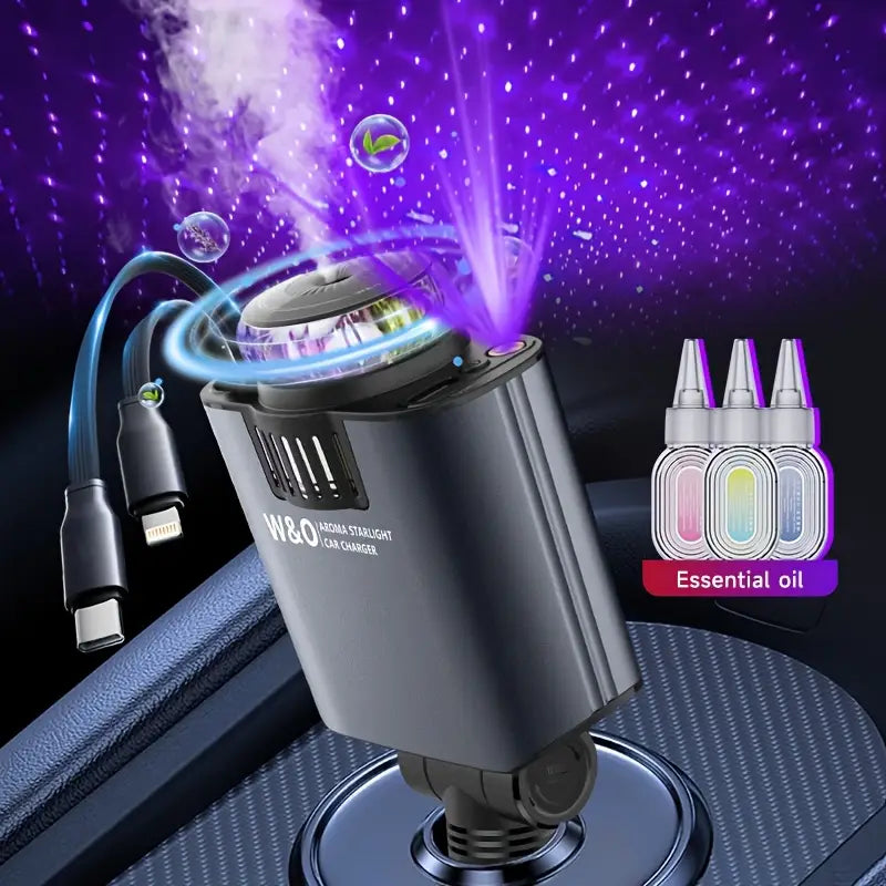 5-in-1 Starlight Charger | Fast Type-C 5V/3A + Car Fragrance