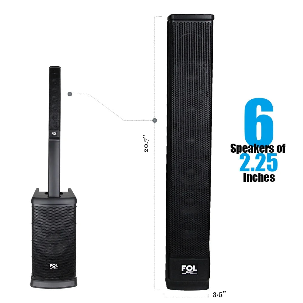 FS-T888 Bluetooth TWS Sound Tower Speaker โ 420W Power, Karaoke System w/ 2 Wireless Microphones