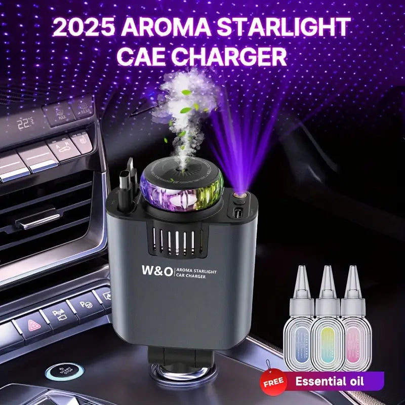 5-in-1 Starlight Charger | Fast Type-C 5V/3A + Car Fragrance