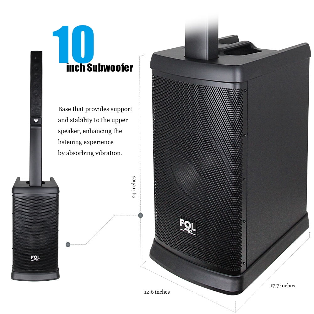 FS-T888 Bluetooth TWS Sound Tower Speaker โ 420W Power, Karaoke System w/ 2 Wireless Microphones