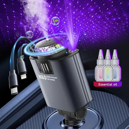 5-in-1 Starlight Charger | Fast Type-C 5V/3A + Car Fragrance
