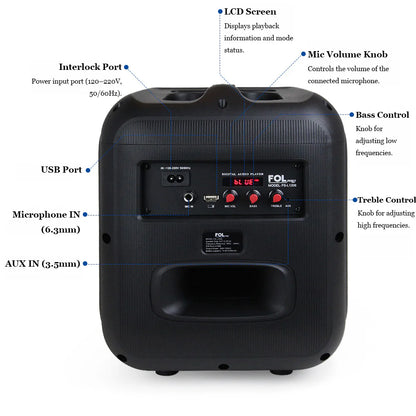 FS-L1206 Portable Bluetooth Speaker – 50W Power, TWS, 6.5” Woofer
